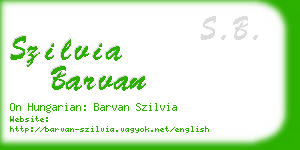 szilvia barvan business card